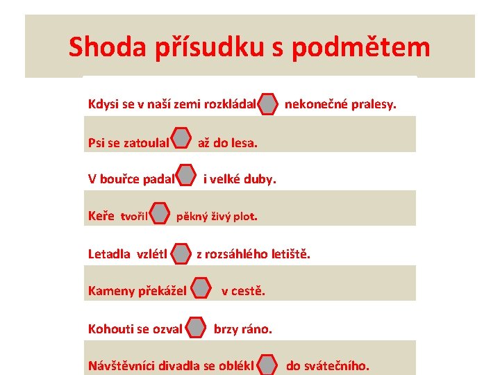 Shoda přísudku s podmětem Kdysi se v naší zemi rozkládal y Psi se zatoulal