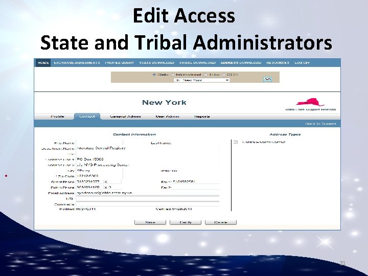 Edit Access State and Tribal Administrators . 21 