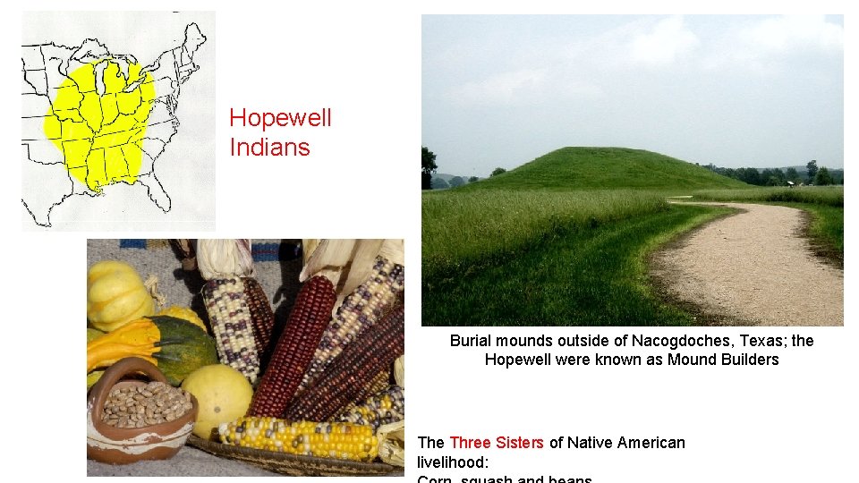 Hopewell Indians Burial mounds outside of Nacogdoches, Texas; the Hopewell were known as Mound