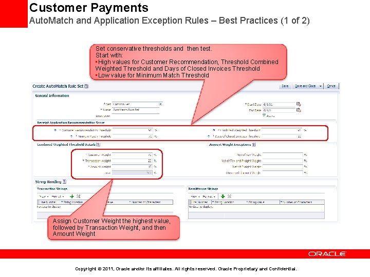 Customer Payments Auto. Match and Application Exception Rules – Best Practices (1 of 2)