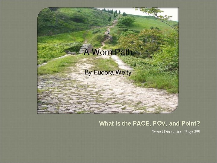 What is the PACE, POV, and Point? Timed Discussion: Page 299 