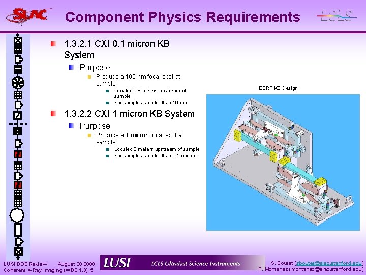 Component Physics Requirements 1. 3. 2. 1 CXI 0. 1 micron KB System Purpose
