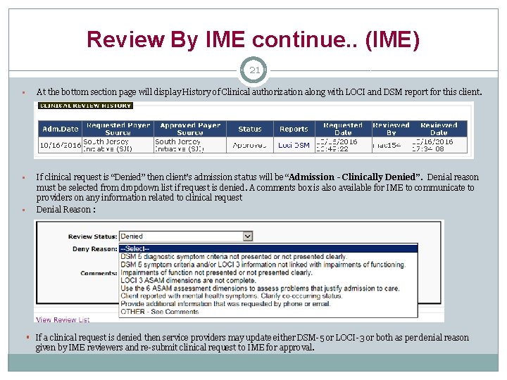 Review By IME continue. . (IME) 21 § At the bottom section page will