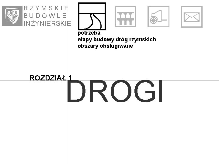 RZYMSKIE BUDOWLE IN ŻYNIE RSKIE potrzeba etapy budowy dróg rzymskich obszary obsługiwane ROZDZIAŁ 1