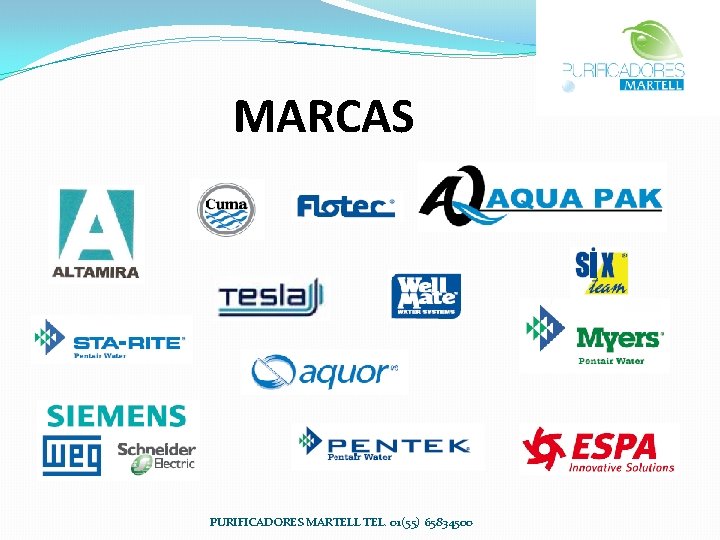 MARCAS PURIFICADORES MARTELL TEL. 01(55) 65834500 