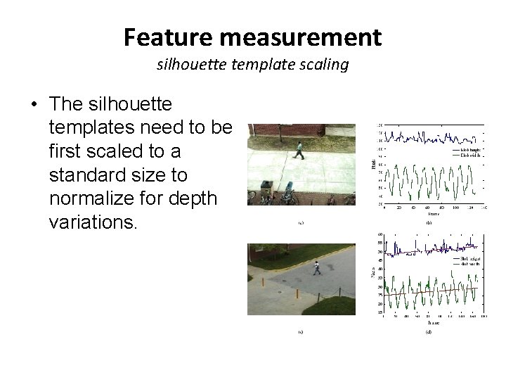 Feature measurement silhouette template scaling • The silhouette templates need to be first scaled
