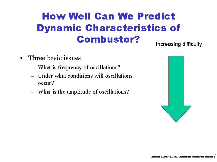 How Well Can We Predict Dynamic Characteristics of Combustor? Increasing difficulty • Three basic