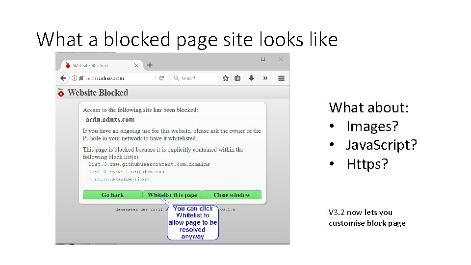 What a blocked page site looks like What about: • Images? • Java. Script?