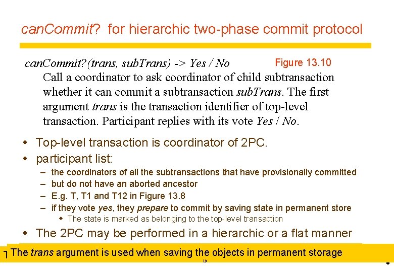 can. Commit? for hierarchic two-phase commit protocol Figure 13. 10 can. Commit? (trans, sub.