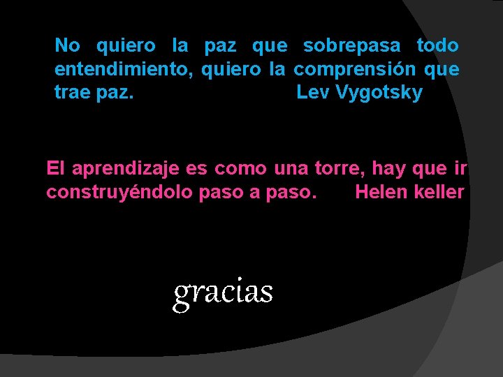 No quiero la paz que sobrepasa todo entendimiento, quiero la comprensión que trae paz.