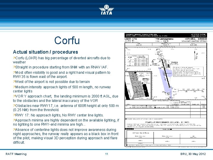  Corfu Actual situation / procedures äCorfu (LGKR) has big percentage of diverted aircrafts