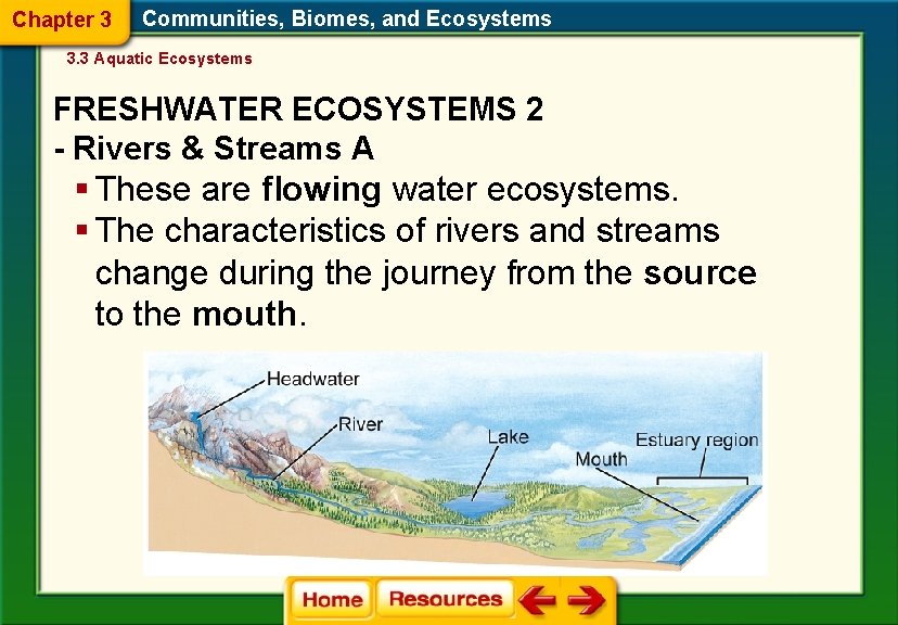 Chapter 3 Communities, Biomes, and Ecosystems 3. 3 Aquatic Ecosystems FRESHWATER ECOSYSTEMS 2 -