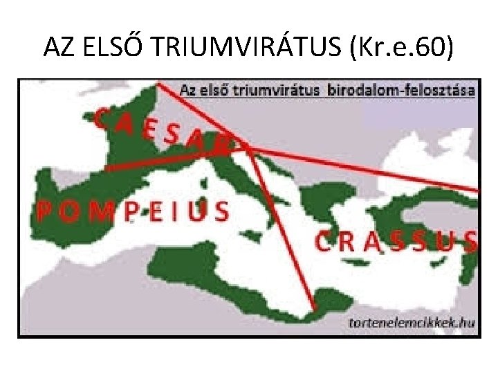 AZ ELSŐ TRIUMVIRÁTUS (Kr. e. 60) 