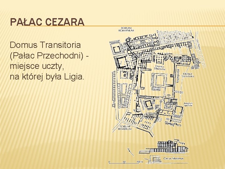 PAŁAC CEZARA Domus Transitoria (Pałac Przechodni) miejsce uczty, na której była Ligia. 