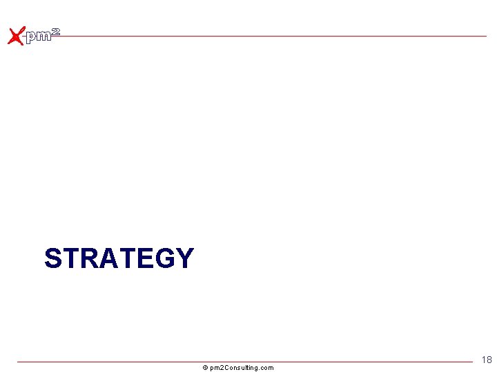 STRATEGY © pm 2 Consulting. com 18 STRATEGY © pm 2 Consulting. com 18