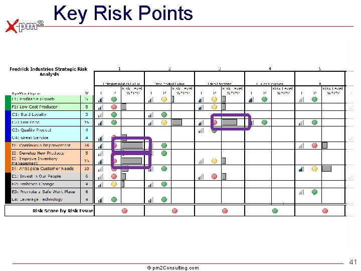 Key Risk Points © pm 2 Consulting. com 41 Key Risk Points © pm 2 Consulting. com 41