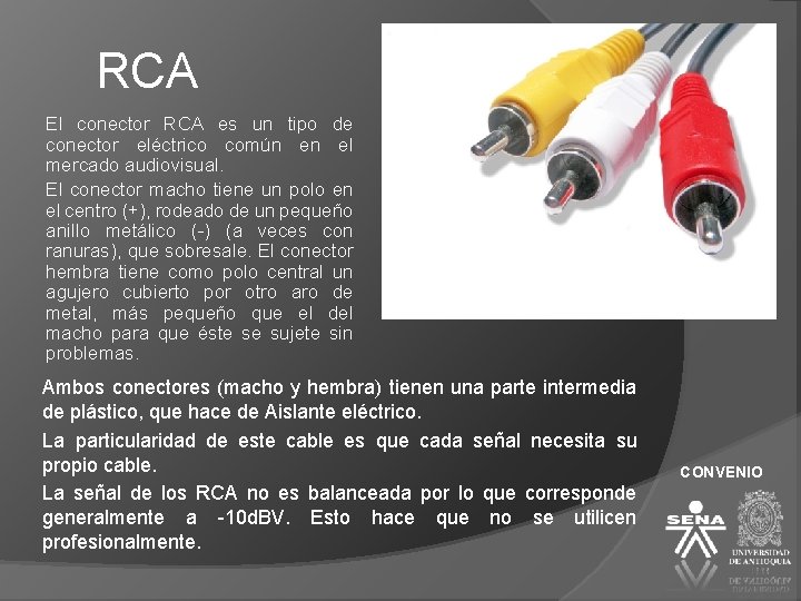 RCA El conector RCA es un tipo de conector eléctrico común en el mercado