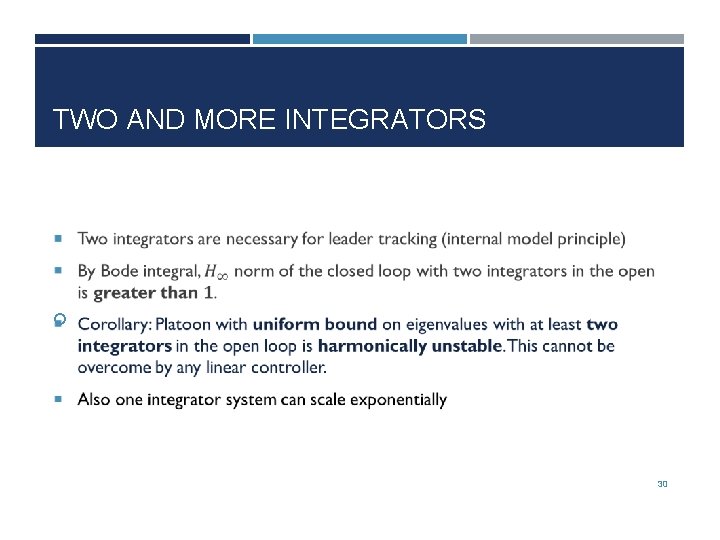 TWO AND MORE INTEGRATORS 30 