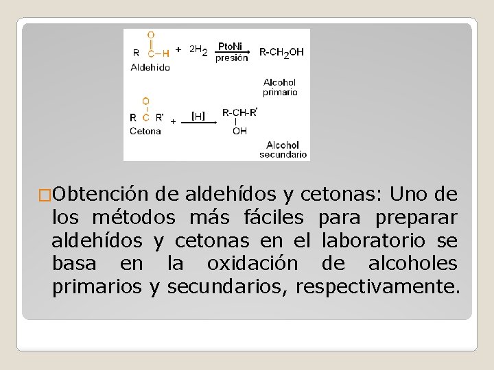 �Obtención de aldehídos y cetonas: Uno de los métodos más fáciles para preparar aldehídos