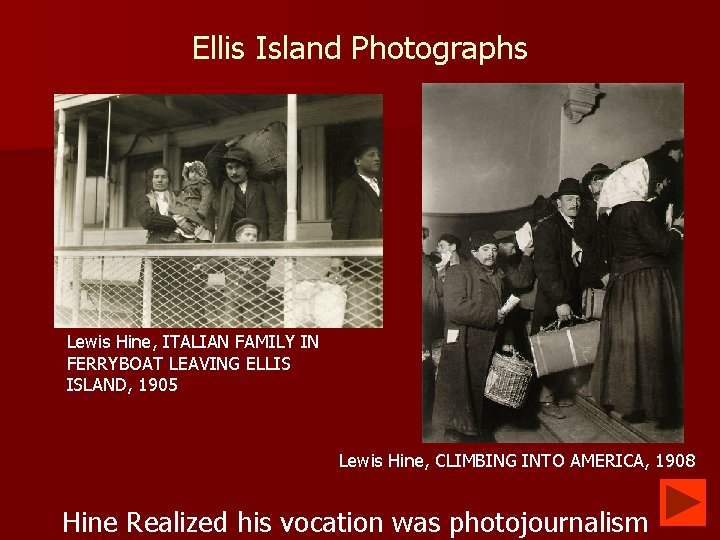 Ellis Island Photographs Lewis Hine, ITALIAN FAMILY IN FERRYBOAT LEAVING ELLIS ISLAND, 1905 Lewis