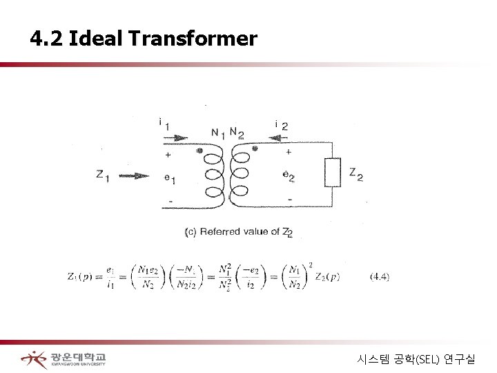 4. 2 Ideal Transformer 시스템 공학(SEL) 연구실 