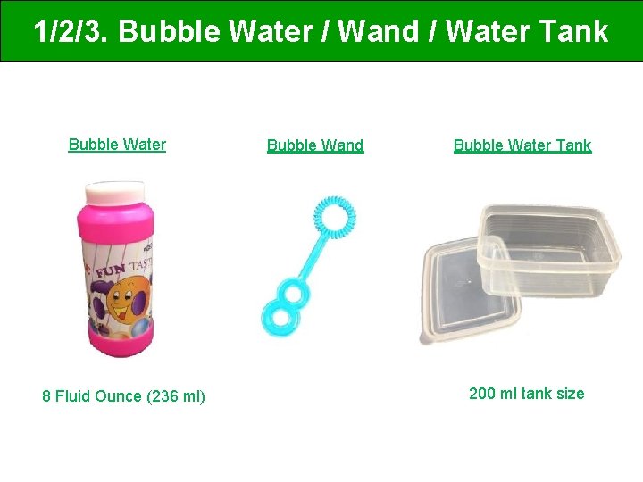 1/2/3. Bubble Water / Wand / Water Tank Bubble Water 8 Fluid Ounce (236