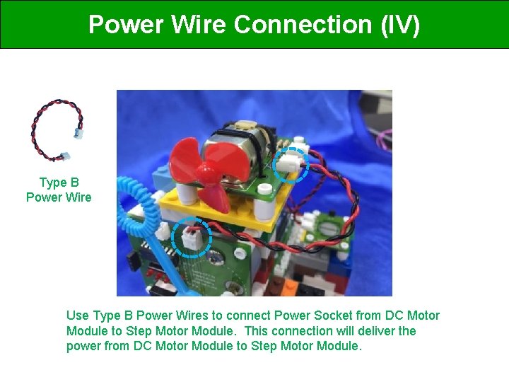 Power Wire Connection (IV) Type B Power Wire Use Type B Power Wires to