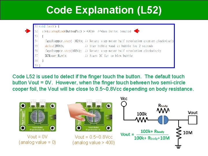 Code Explanation (L 52) Code L 52 is used to detect if the finger