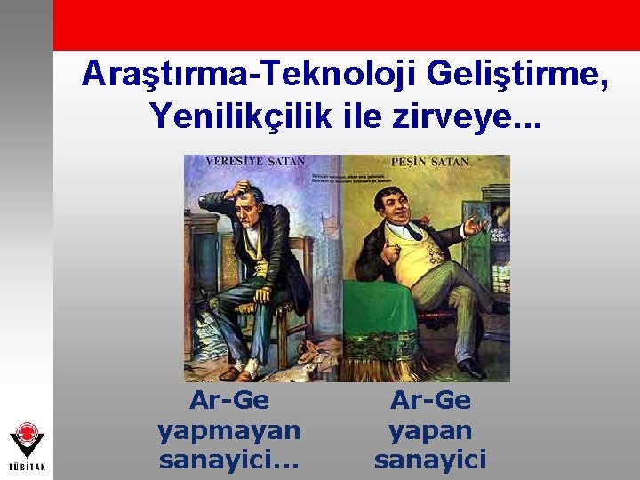 Araştırma-Teknoloji Geliştirme, Yenilikçilik ile zirveye. . . Ar-Ge yapmayan sanayici. . . Ar-Ge yapan