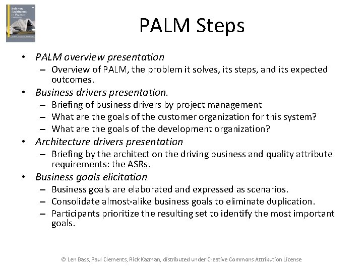 PALM Steps • PALM overview presentation – Overview of PALM, the problem it solves,