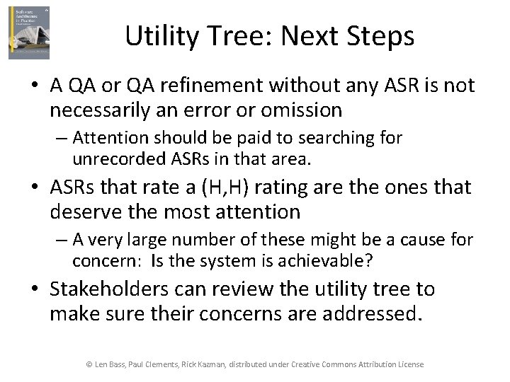 Utility Tree: Next Steps • A QA or QA refinement without any ASR is