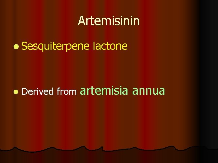 Artemisinin l Sesquiterpene l Derived lactone from artemisia annua 