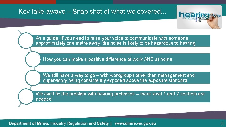 Key take-aways – Snap shot of what we covered… As a guide, if you