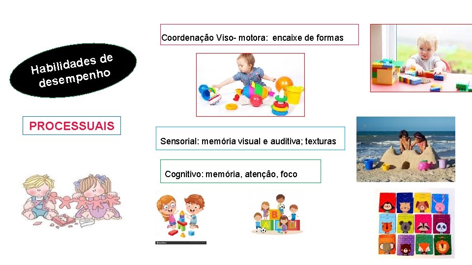 Coordenação Viso- motora: encaixe de formas de s e d a Habilid enho p