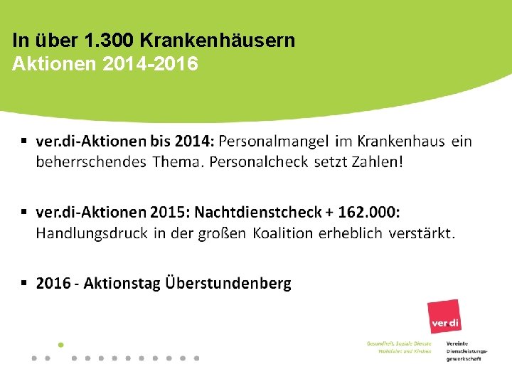 In über 1. 300 Krankenhäusern Aktionen 2014 -2016 