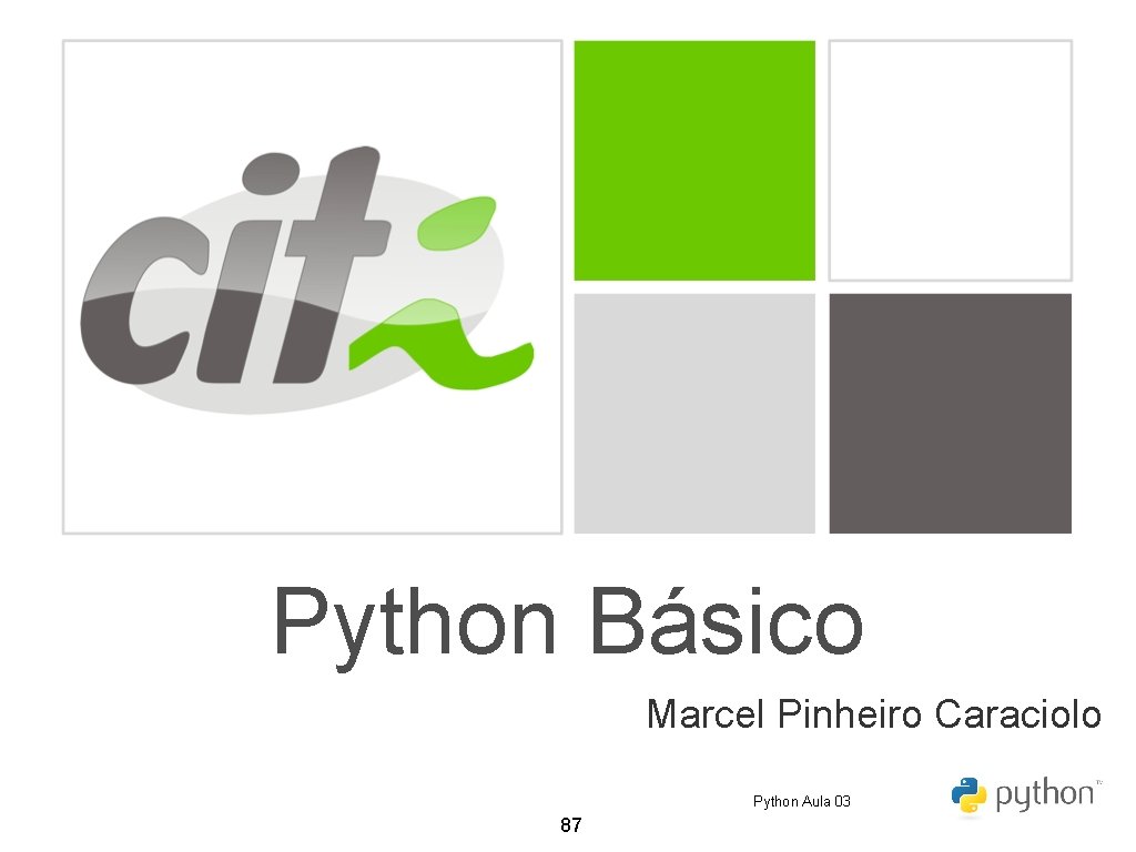 Python Básico Marcel Pinheiro Caraciolo Python Aula 03 87 Python Básico Marcel Pinheiro Caraciolo Python Aula 03 87
