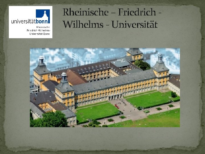 Rheinische – Friedrich Wilhelms - Universität 