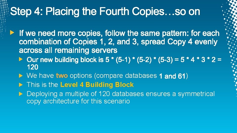 We have two options (compare databases ) This is the Level 4 Building Block