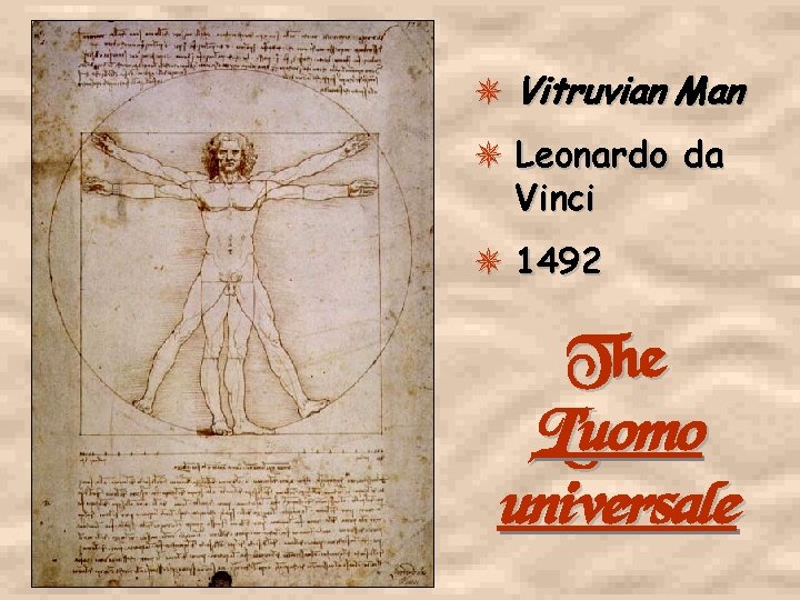  Vitruvian Man Leonardo da Vinci 1492 The L’uomo universale 