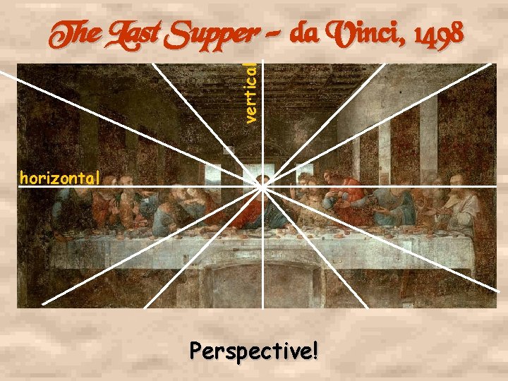 vertical The Last Supper - da Vinci, 1498 horizontal Perspective! 