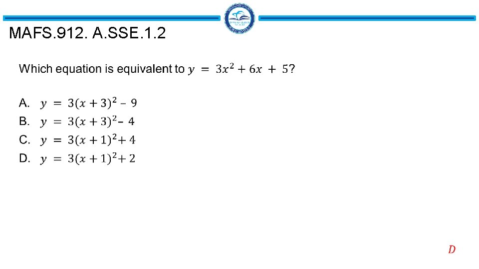 MAFS. 912. A. SSE. 1. 2 