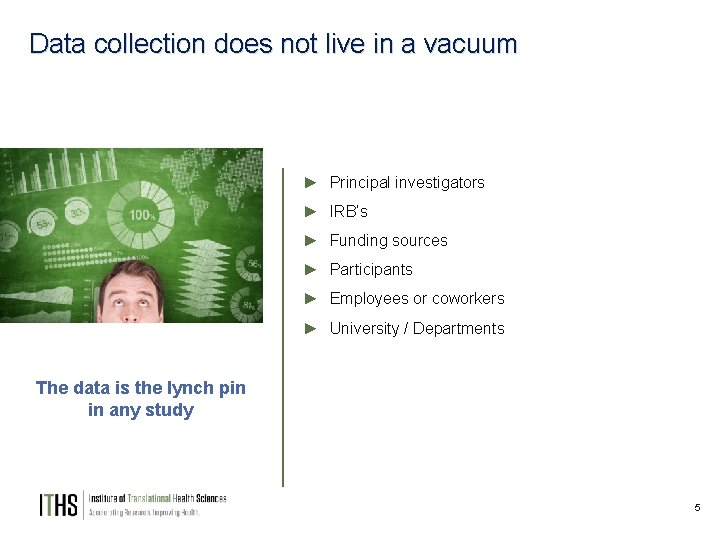 Data collection does not live in a vacuum ► Principal investigators ► IRB’s ►