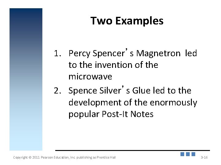 Two Examples 1. Percy Spencer’s Magnetron led to the invention of the microwave 2.