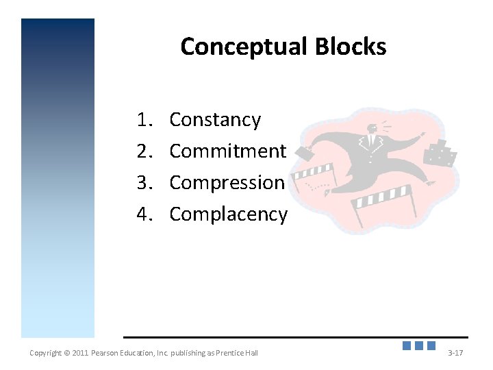Conceptual Blocks 1. 2. 3. 4. Constancy Commitment Compression Complacency Copyright © 2011 Pearson