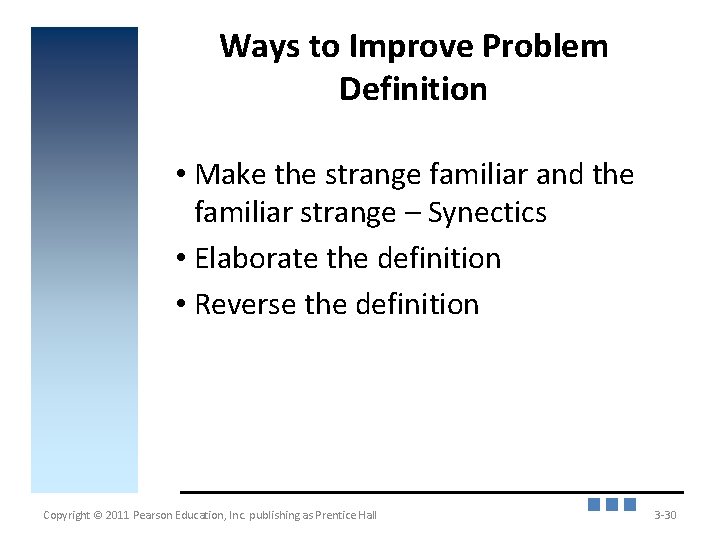 Ways to Improve Problem Definition • Make the strange familiar and the familiar strange