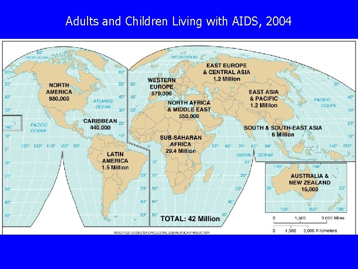 Adults and Children Living with AIDS, 2004 