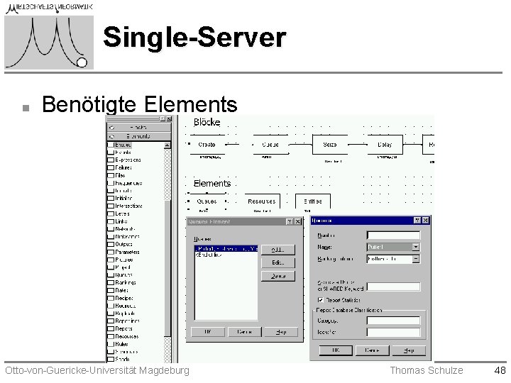 Single-Server n Benötigte Elements Otto-von-Guericke-Universität Magdeburg Thomas Schulze 48 Single-Server n Benötigte Elements Otto-von-Guericke-Universität Magdeburg Thomas Schulze 48