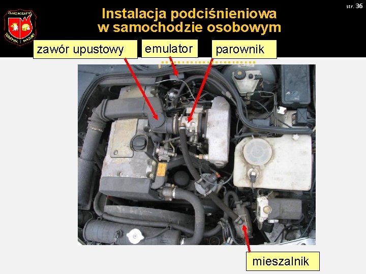 Instalacja podciśnieniowa w samochodzie osobowym zawór upustowy emulator parownik …………………. . mieszalnik str. 36