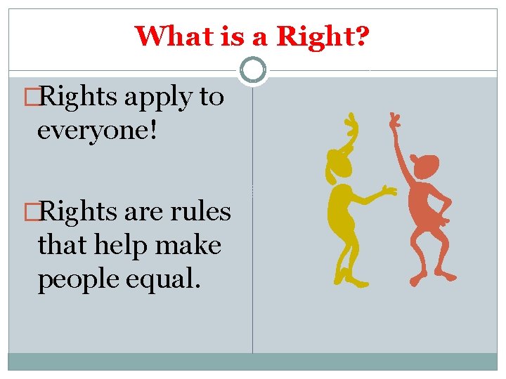 What is a Right? �Rights apply to everyone! �Rights are rules that help make