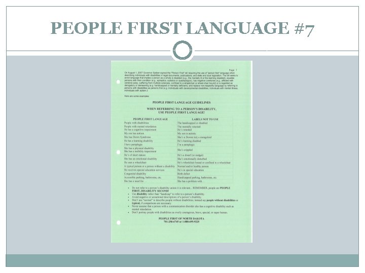 PEOPLE FIRST LANGUAGE #7 